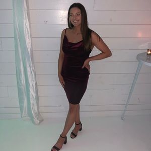 Red velvet dress